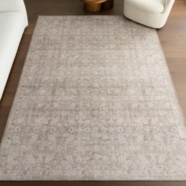 Nuloom Hillstone Collection Traditional Vintage Medallion Area Rug, 4' x 6', Delphi Dark Beige