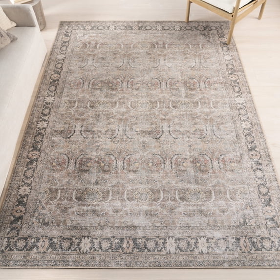 Nuloom Hillstone Collection Traditional Vintage Medallion Area Rug, 7' 10" x 10', Deidra Brown
