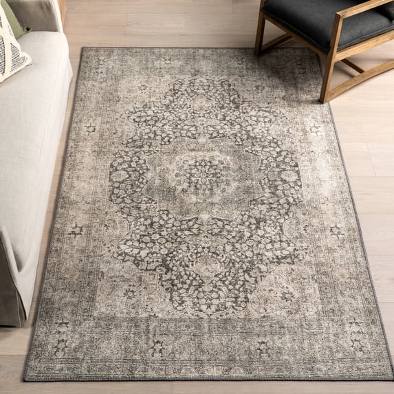 Nuloom Hillstone Collection Traditional Vintage Medallion Area Rug, 9' x 12', Agnetha Grey