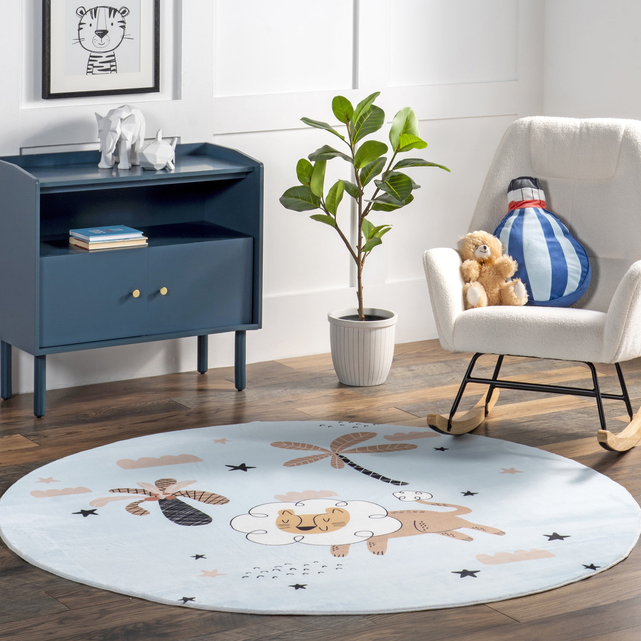 nuLOOM Jalissa SpinClean Lion Dreams Machine Washable Kids Area Rug, 4 ...