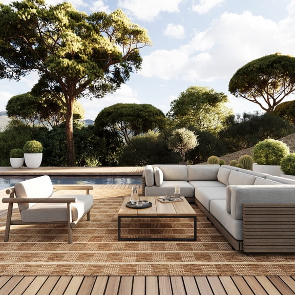 Nuloom Jellica Modern Indoor/Outdoor Area Rug, 5' x 8', Jellica Light Brown