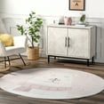 thumbnail image 1 of nuLOOM Jovie SpinClean Polar Bear Machine Washable Kids Area Rug, 4', Round, Jovie Pale Pink, 1 of 10