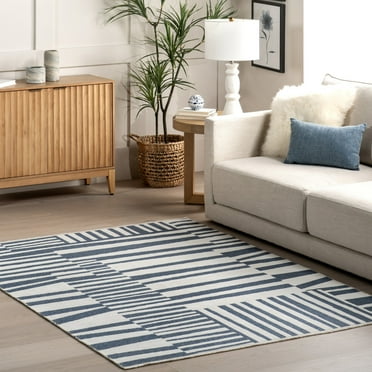 Nuloom Kelcey SuperiorWash Abstract Striped Machine Washable Area Rug, 7' 10" x 10', Kelcey Blue