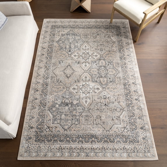 nuLOOM Lilyanna Traditional Medallion Area Rug, 6' 7" x 9', Lilyanna Grey