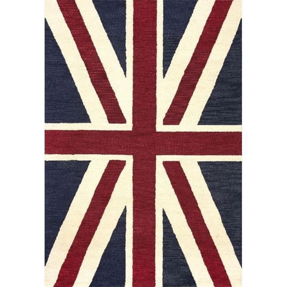 Nuloom MJSM06A-305 Hand Tufted Union Jack Rug, Denim - 3 ft. x 5 ft.
