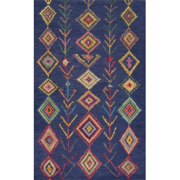 Nuloom MJSM18B-860116 Hand Tufted Belini Area Rug, Navy - 8 ft. 6 in. x 11 ft. 6 in.