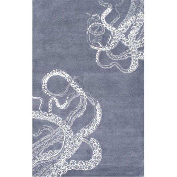 Nuloom MTKT01C-508 Hand Tufted Octopus Tail Rug, Midnight - 5 ft. x 8 ft.