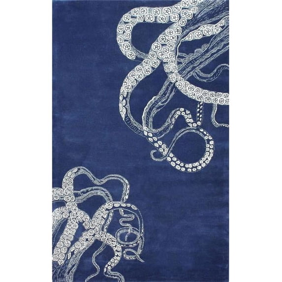 Nuloom MTKT01G-860116 Hand Tufted Octopus Tail Rug, Navy - 8 ft. 6 in. x 11 ft. 6 in.