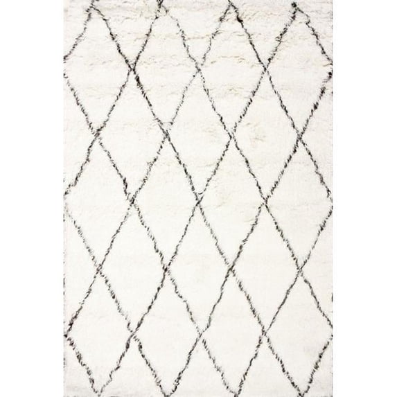 Nuloom MTVS28A-12015 Hand Made Marrakech Shag Rug, Ivory - 12 ft. x 15 ft.