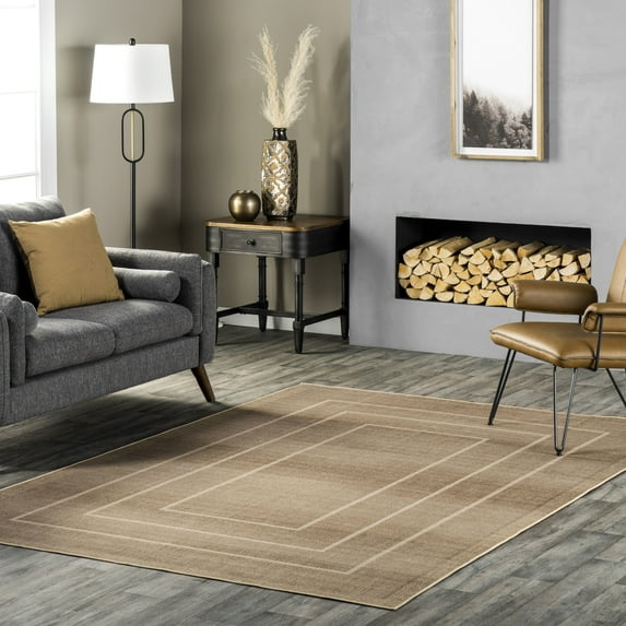 nuLOOM Madie SpinClean Transitional Bordered Easy-Jute Machine Washable Area Rug, 8' x 10', Madie Natural
