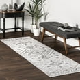 thumbnail image 1 of nuLOOM Malena SpinClean Tribal Bordered Machine Washable Area Rug, 2' 6" x 8', Runner, Malena Light Grey, 1 of 10