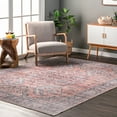 thumbnail image 1 of Nuloom Maple SpinClean Machine Washable Floral Medallion Area Rug, 4' x 6', Maple Rust, 1 of 6
