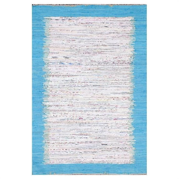 Nuloom NEMA4E-2608 Flatweave Tasha Cotton Rug, Turquoise - 2 ft. 6 inch x 8 ft.
