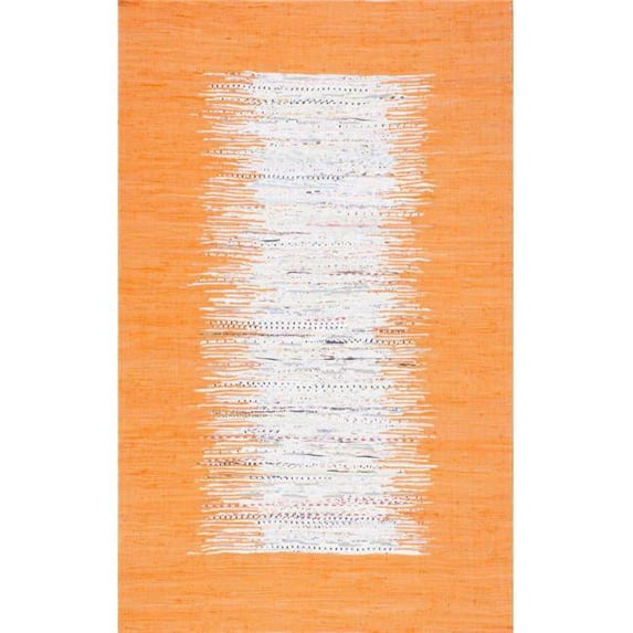Nuloom NEMA4G-406 Flatweave Tasha Cotton Rug, Orange - 4 ft. x 6 ft.