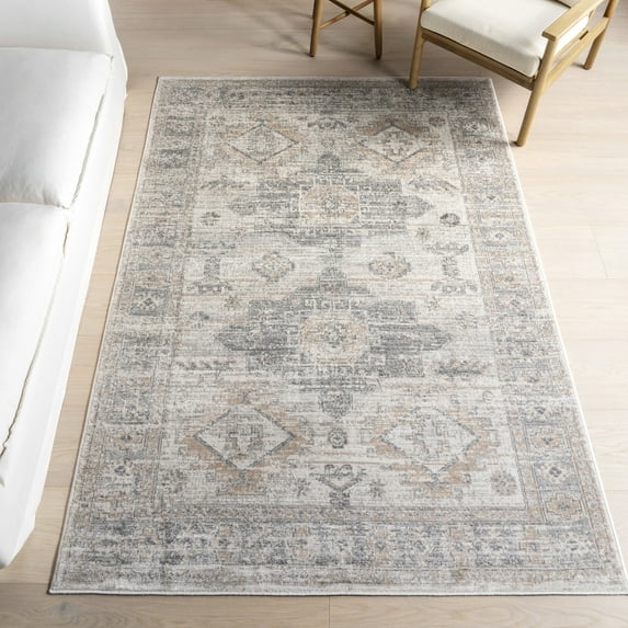 nuLOOM Nera Vintage Medallion Area Rug, 10' x 14', Nera Grey