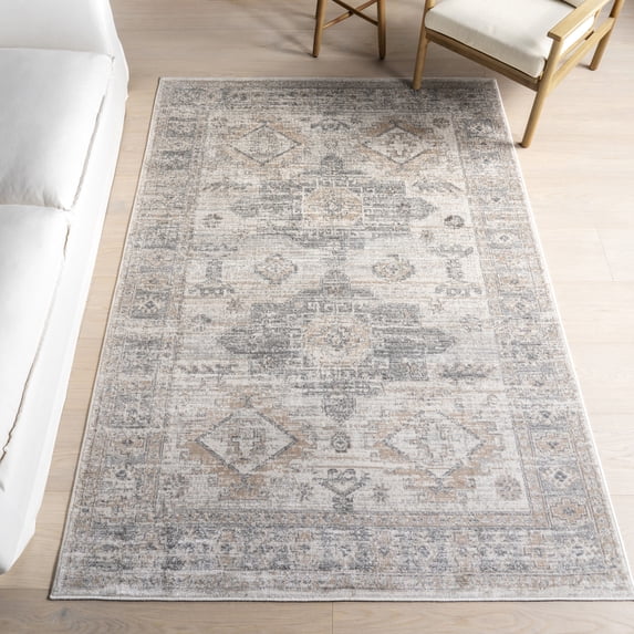 nuLOOM Nera Vintage Medallion Area Rug, 9' x 12', Nera Grey