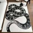 thumbnail image 1 of nuLOOM Nila SplashGuard Modern Snake Print Machine Washable Area Rug, 4' x 6', Nila Black, 1 of 11