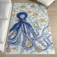 thumbnail image 1 of nuLOOM Noori Coastal SplashGuard Machine Washable Area Rug, 4' x 6', Noori Blue, 1 of 11