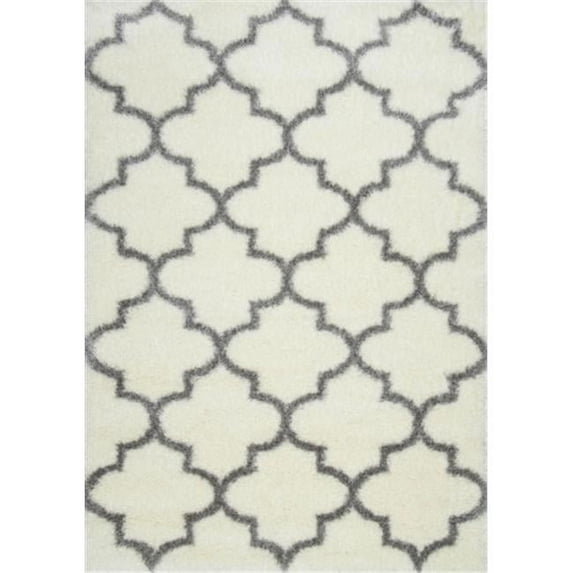 Nuloom OZSG16A-106014 Luna Trellis Shag Rug, Ivory - 10 ft. 6 in. x 14 ft.