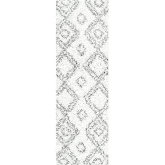 Nuloom OZSG18A-808R Iola Easy Shag Rug, White - 8 ft.