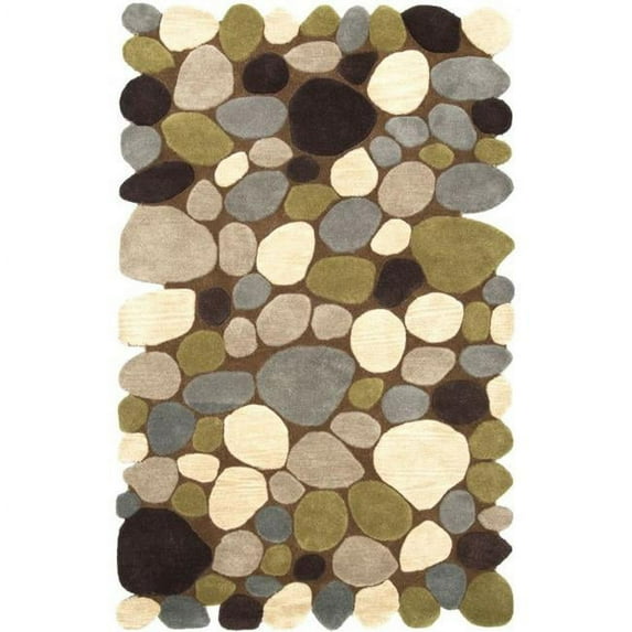 Nuloom PB01-508 Hand Tufted Pebbles Rug, Brown - 5 ft. x 8 ft.