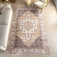 thumbnail image 1 of nuLOOM Pavani SplashGuard Vintage Bordered Machine Washable Area Rug, 3' x 5', Pavani Sand, 1 of 11