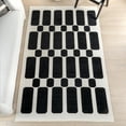 thumbnail image 1 of nuLOOM Rashana SuperioWash Geometric Reversible Machine Washable Area Rug, 4' x 6', Rashana Black/Cream, 1 of 13