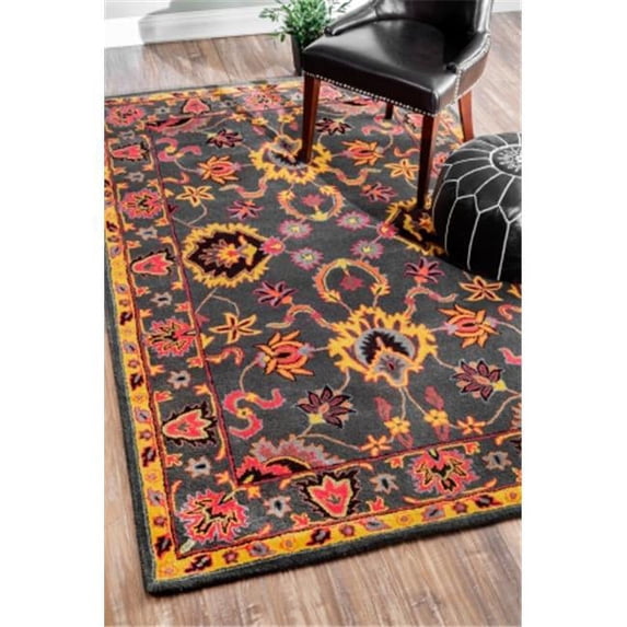 Nuloom SPRE21A-406 Hand Tufted Montesque Rug, Orange - 4 ft. x 6 ft.