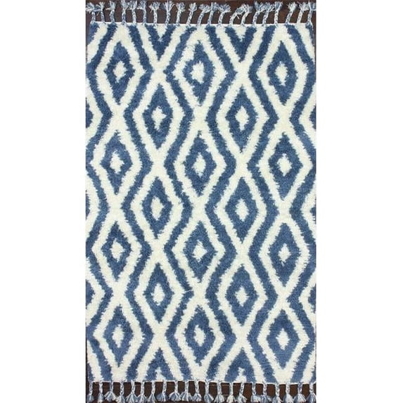 Nuloom SPRE28A-860116 Hand Knotted Soukey Area Rug, Blue - 8 ft. 6 in. x 11 ft. 6 in.