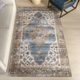 thumbnail image 1 of nuLOOM Sia SplashGuard Vintage Southwestern Machine Washable Area Rug, 4' x 6', Sia Blue, 1 of 11