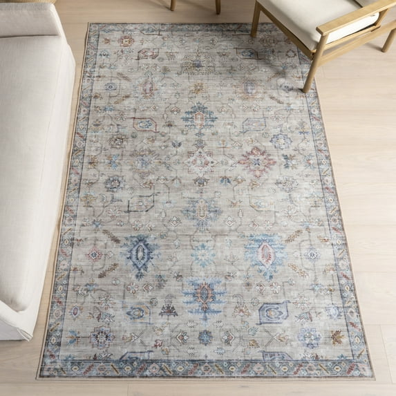 nuLOOM Azalia Smart Plus with SplashGuard Area Rug, 9' x 12', Azalia Ivory