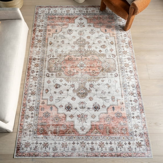 nuLOOM Vinka SplashGuard Machine Washable Area Rug, 2' x 3', Vinka Beige