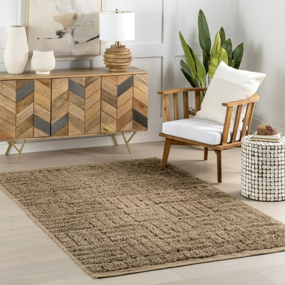 nuLOOM Vonda Geometric Jute Area Rug, 4' x 6', Vonda Natural