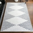 thumbnail image 1 of nuLOOM Yori Diamond SplashGuard Machine Washable Area Rug, 9' 6" x 13' 6", Yori White, 1 of 11