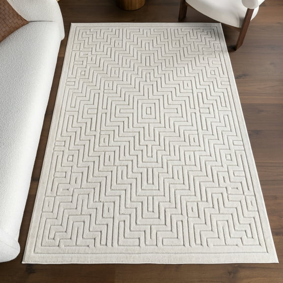 Nuloom Zinnia Geometric Indoor/Outdoor Area Rug, 6' 7" x 9', Zinnia Cream