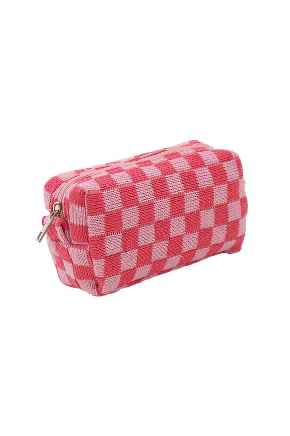 Makeup Bag,Checkered Makeup Bag Travel Toiletry Bag Checkered Cosmetic Bag Portable Makeup Bags Pouch Travel Organizer Cases For Women Girls Vacation Travel Cosmetic Bag,Travel Essentials