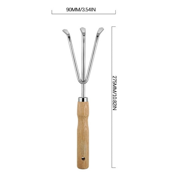 NumWeiTong Wooden Handle Stainless Steel Garden Planting Tools For Growing Vegetables Growing Flowers And Pulling Weeds Household Shovel Rake