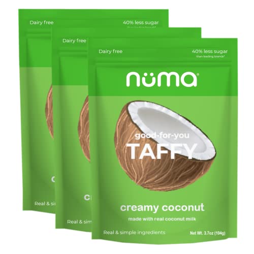 Numa Foods Creamy Coconut Taffy Candy â€“ Dairy Free, Low Sugar Candy