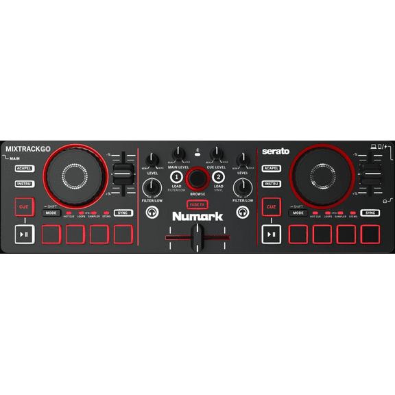 Numark Mixtrack Go Portable DJ Controller with Bluetooth MIDI for Mobile DJs