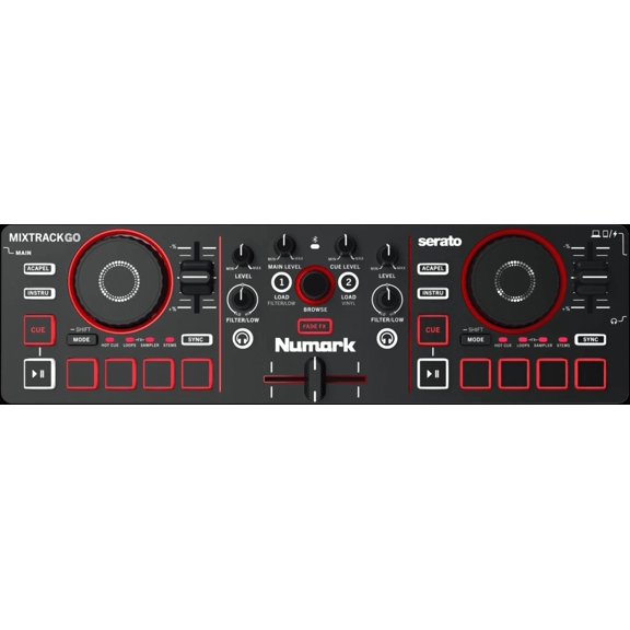 Numark Mixtrack Go Portable DJ Controller with Bluetooth MIDI for Mobile DJs