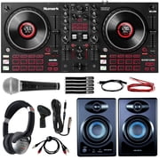 Numark Mixtrack Platinum FX 4-Deck DJ Controller with 3.5 Desktop DJ Monitors Package