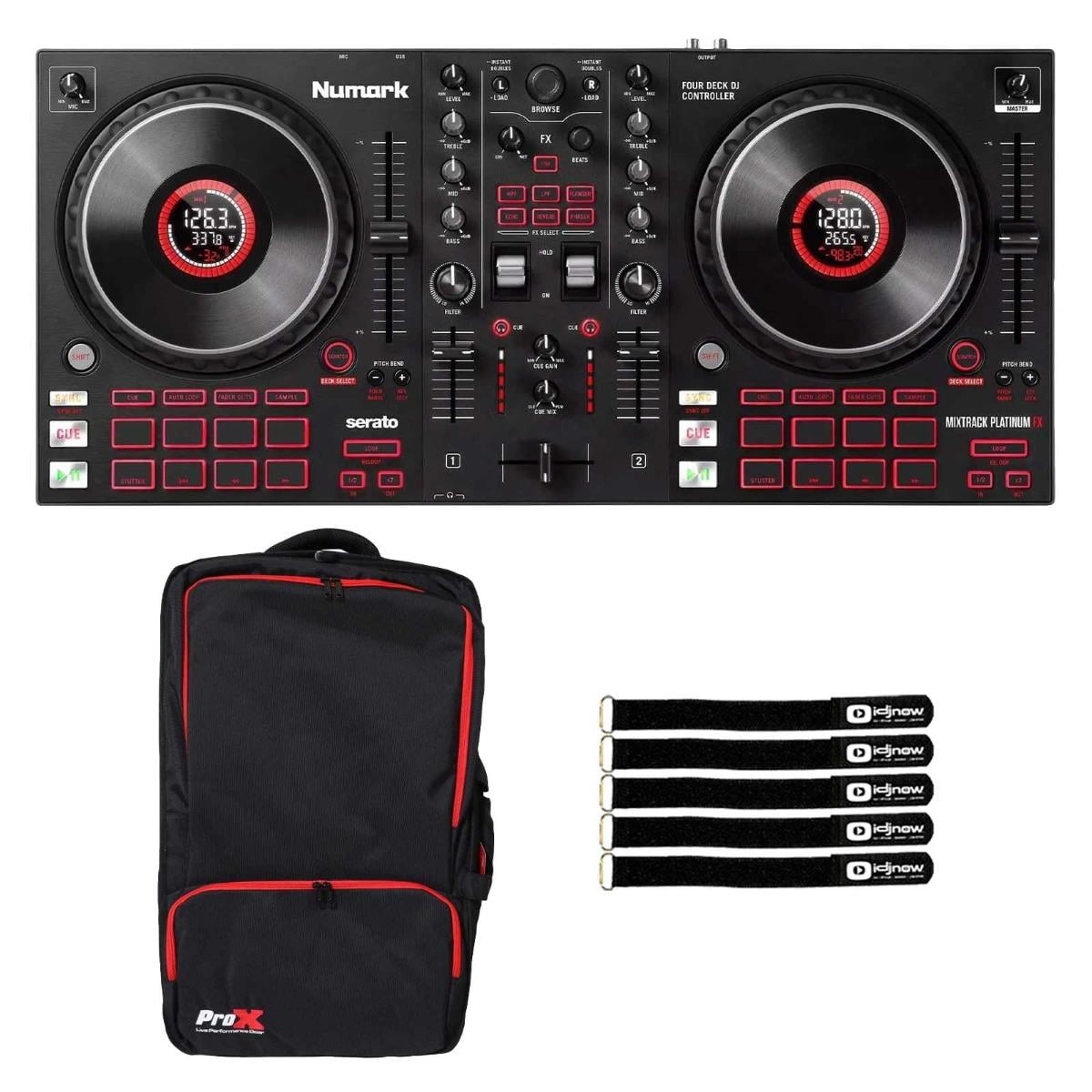 Numark Mixtrack Platinum FX 4-Deck DJ Controller with Backpack