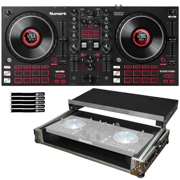 Numark Mixtrack Platinum FX 4-Deck DJ Controller with Universal Controller Case Package