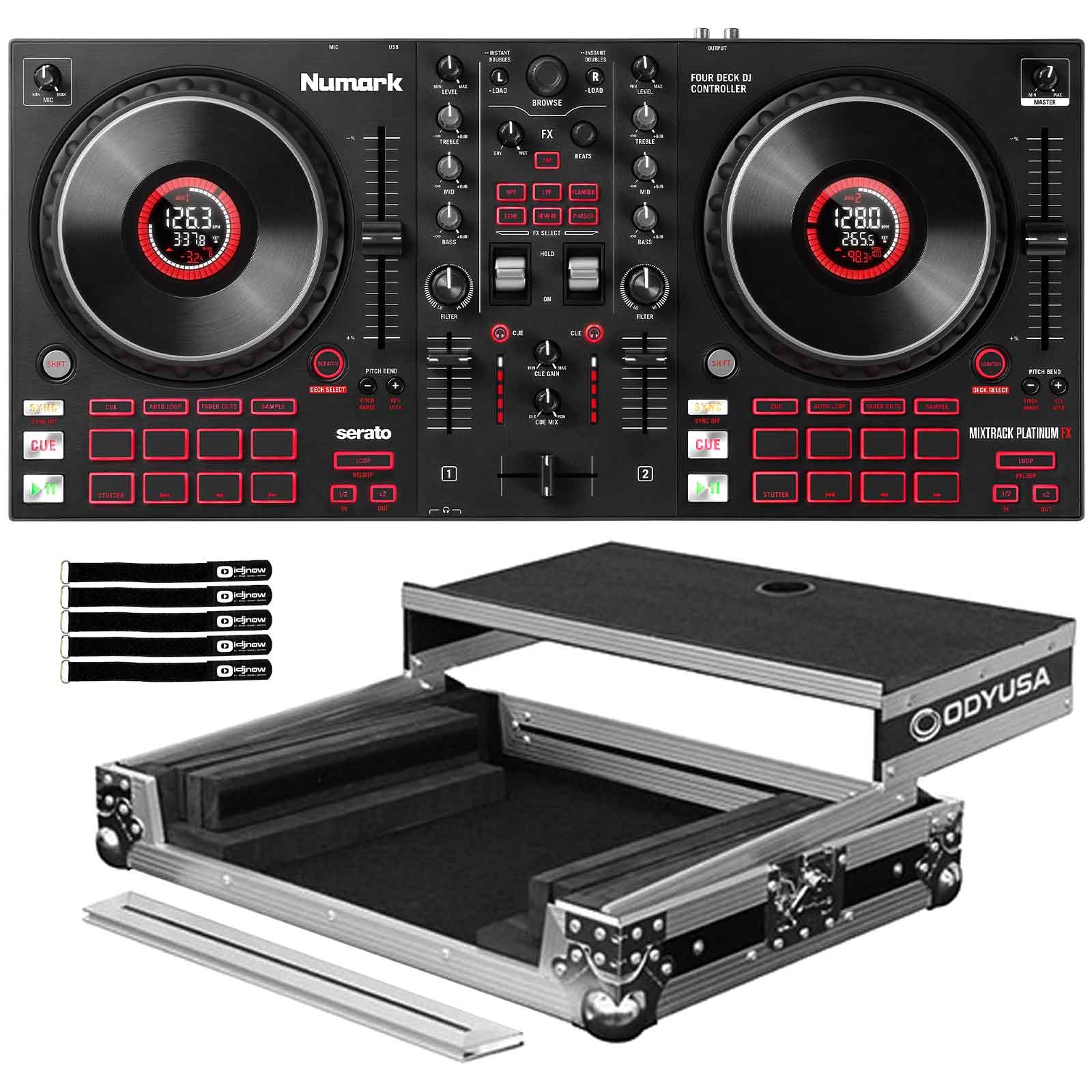 Numark Mixtrack Platinum FX 4-Deck DJ Controller with Odyssey Universal ...