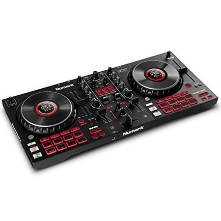 Numark Mixtrack Platinum FX - DJ Controller for Serato with 4 Deck Control, Mixer, Built-in Audio Interface, Jog Wheel Displays and Paddles