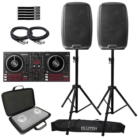 Numark Mixtrack Pro FX 2-Deck DJ Controller with Gemini AS-1200P 12" Active Speakers Package