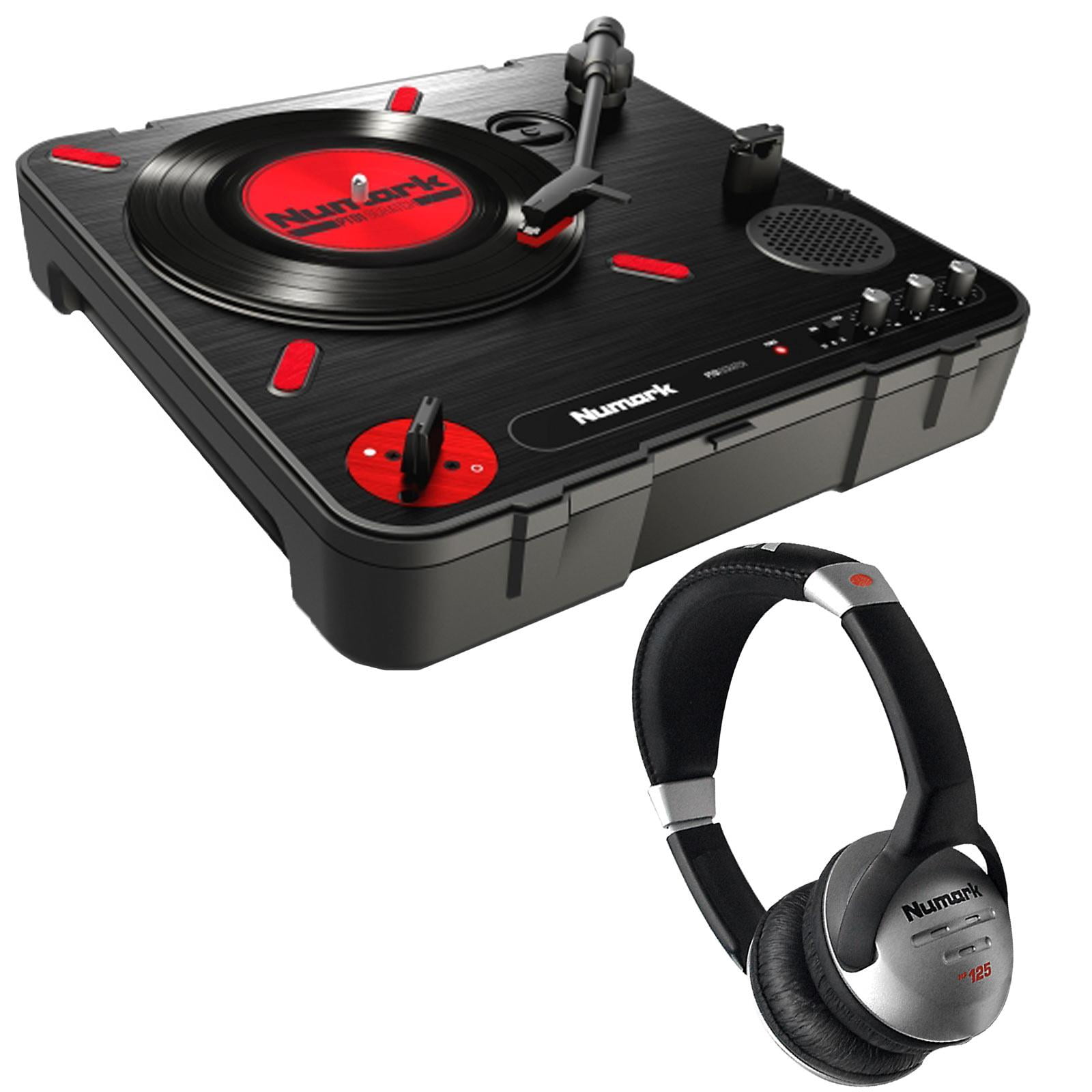 Numark PT01 Scratch Portable Turntable with HF125 Collapsible DJ ...
