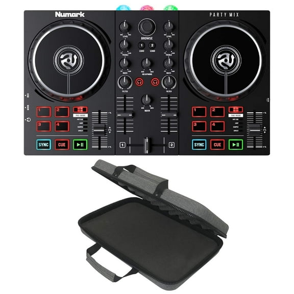 Numark Party Mix II DJ Controller with Multipurpose Utility Case Package
