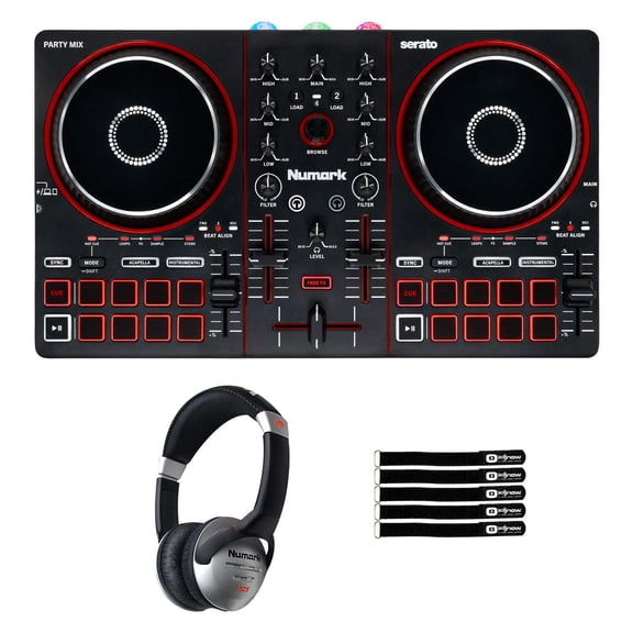 Numark Party Mix III DJ Controller w/Built-In Light Show with Headphones Package