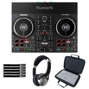 Numark Party Mix Live Built-In Light Show and Speakers DJ Controller with Headphones & Case Package